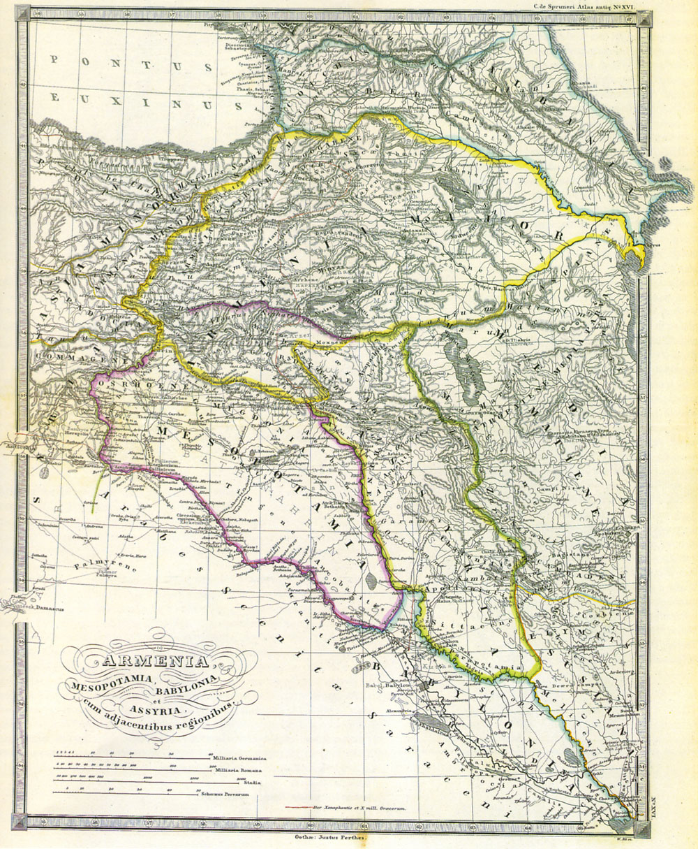 Армения, Месопотамия, Вавилон и Ассирия с прилегающими регионами. Карл фон Спрунер, опубикована в 1865 году